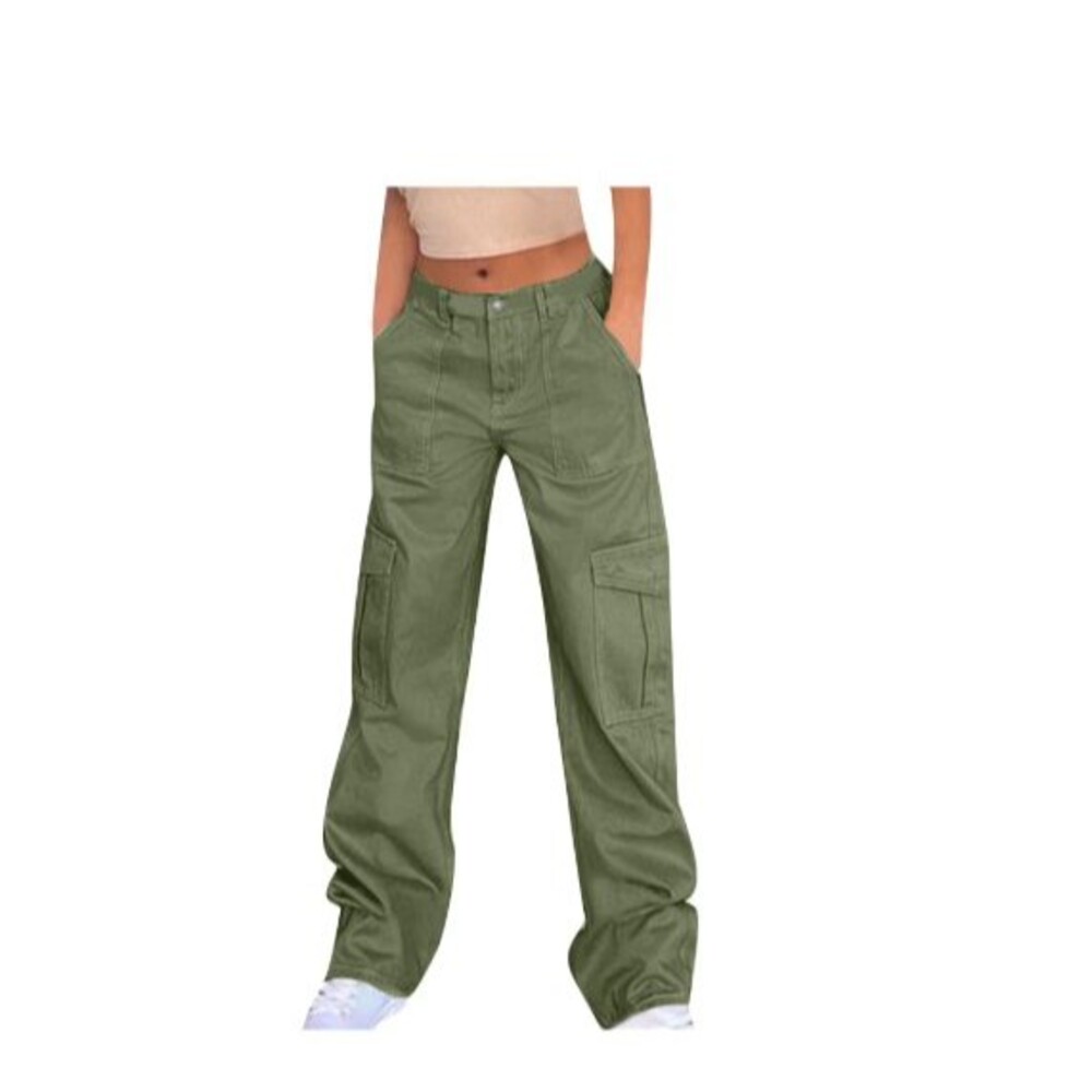 Lepunuo Cargo Pants Women High Waisted Casual Pants Baggy Stretchy Wide Leg XL